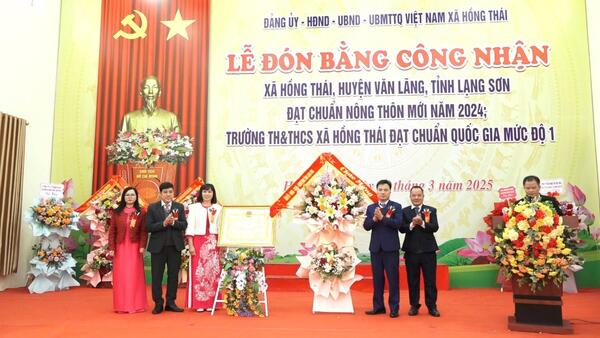 XÃ HỒNG THÁI ĐÓN BẰNG CÔNG NHẬN XÃ ĐẠT CHUẨN NÔNG THÔN MỚI NĂM 2024