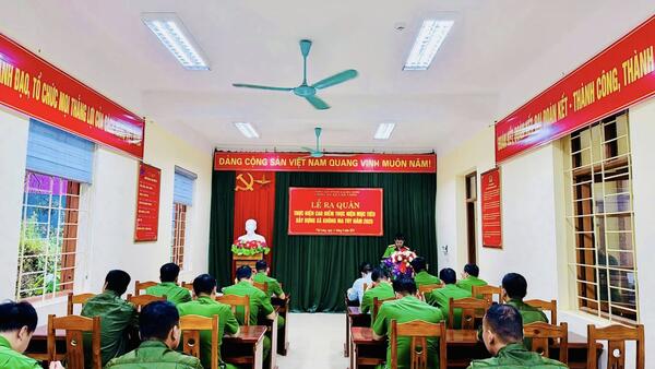 CÔNG AN XÃ VĂN LÃNG TỔ CHỨC LỄ RA QUÂN THỰC HIỆN CAO ĐIỂM MỤC TIÊU XÂY DỰNG XÃ KHÔNG MA TÚY NĂM 2025