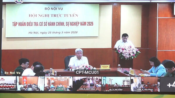 XÃ VĂN LÃNG DỰ HỘI NGHỊ TRỰC TUYẾN TẬP HUẤN ĐIỀU TRA CƠ SỞ HÀNH CHÍNH SỰ NGHIỆP NĂM 2026