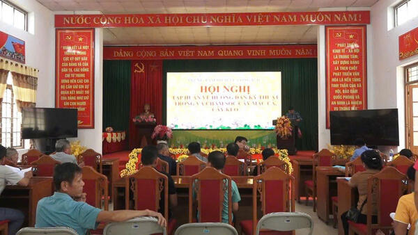 XÃ VĂN LÃNG TỔ CHỨC HỘI NGHỊ TẬP HUẤN HƯỚNG DẪN KỸ THUẬT TRỒNG VÀ CHĂM SÓC CÂY MẮC CA, CÂY KEO