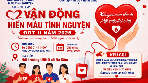 UBND XÃ VĂN LÃNG VẬN ĐỘNG THAM GIA HIẾN MÁU TÌNH NGUYỆN ĐỢT II NĂM 2026