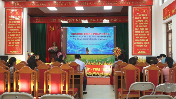 XÃ VĂN LÃNG DỰ LỄ PHÁT ĐỘNG TUẦN LỄ HƯỞNG ỨNG HỌC TẬP SUỐT ĐỜI VÀ THÁNG KHUYẾN HỌC NĂM 2026