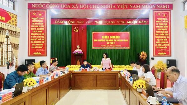 XÃ VĂN LÃNG TỔ CHỨC HỘI NGHỊ BAN THƯỜNG VỤ ĐẢNG UỶ XÃ VĂN LÃNG LẦN THỨ 2